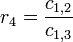 r_4 = \frac{c_{1,2}} {c_{1,3}}